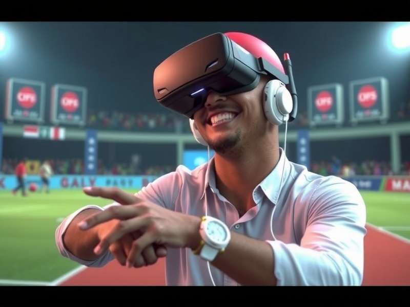 Cricket VR Powerhouse Player Using VR Headset Cricket VR Powerhouse Player Enjoying Game